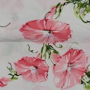 Romantic Pink Delicate Pink Flowers Cottonblend Queen Flat EUC Cottagecore
